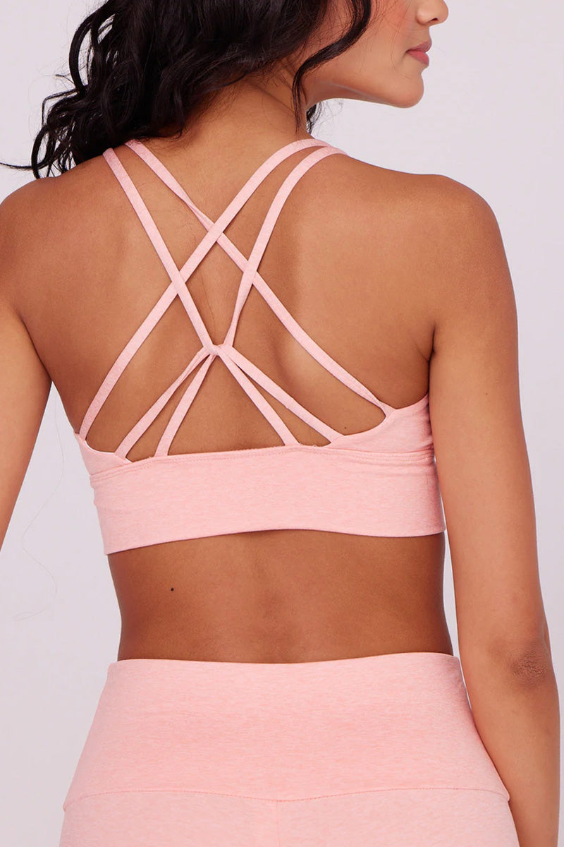 Onzie Flow Eco Luxe Bra 3840 and Plus -  Peach Quartz - Back View