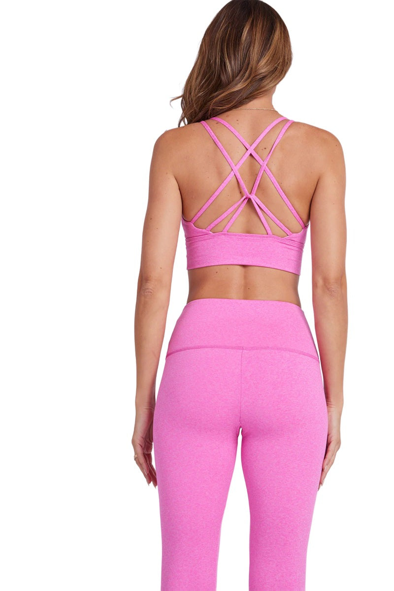 Onzie Flow Eco Luxe Bra 3840 and Plus -  Positively Pink - Back View
