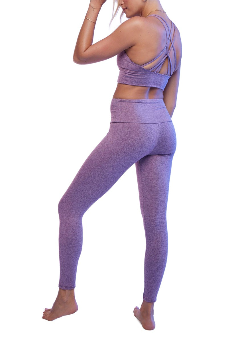 Onzie Eco Luxe Legging 2286 and Plus - Dusty Lilac - Back View