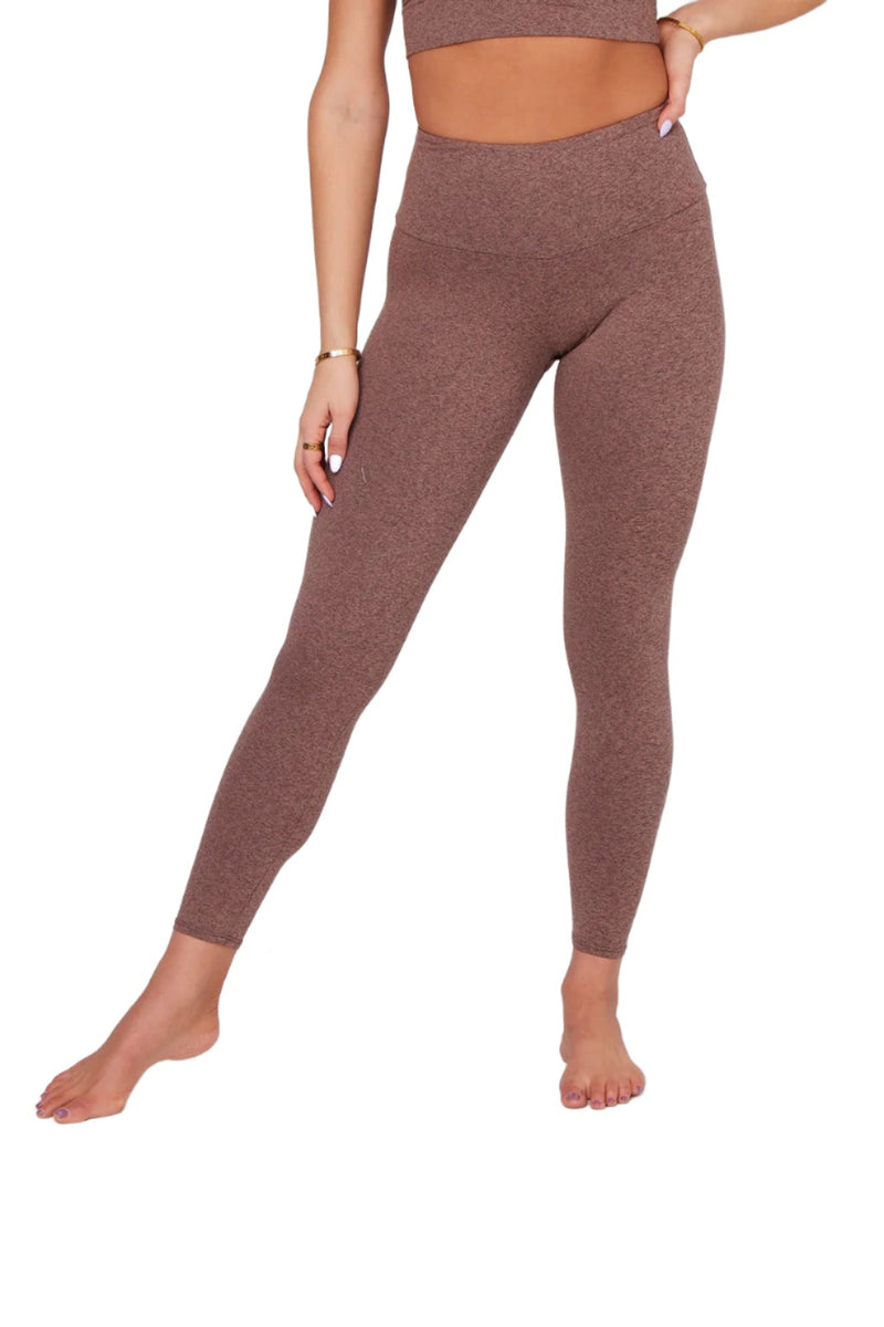 Onzie Eco Luxe Legging 2286 and Plus - Mocha - Front View
