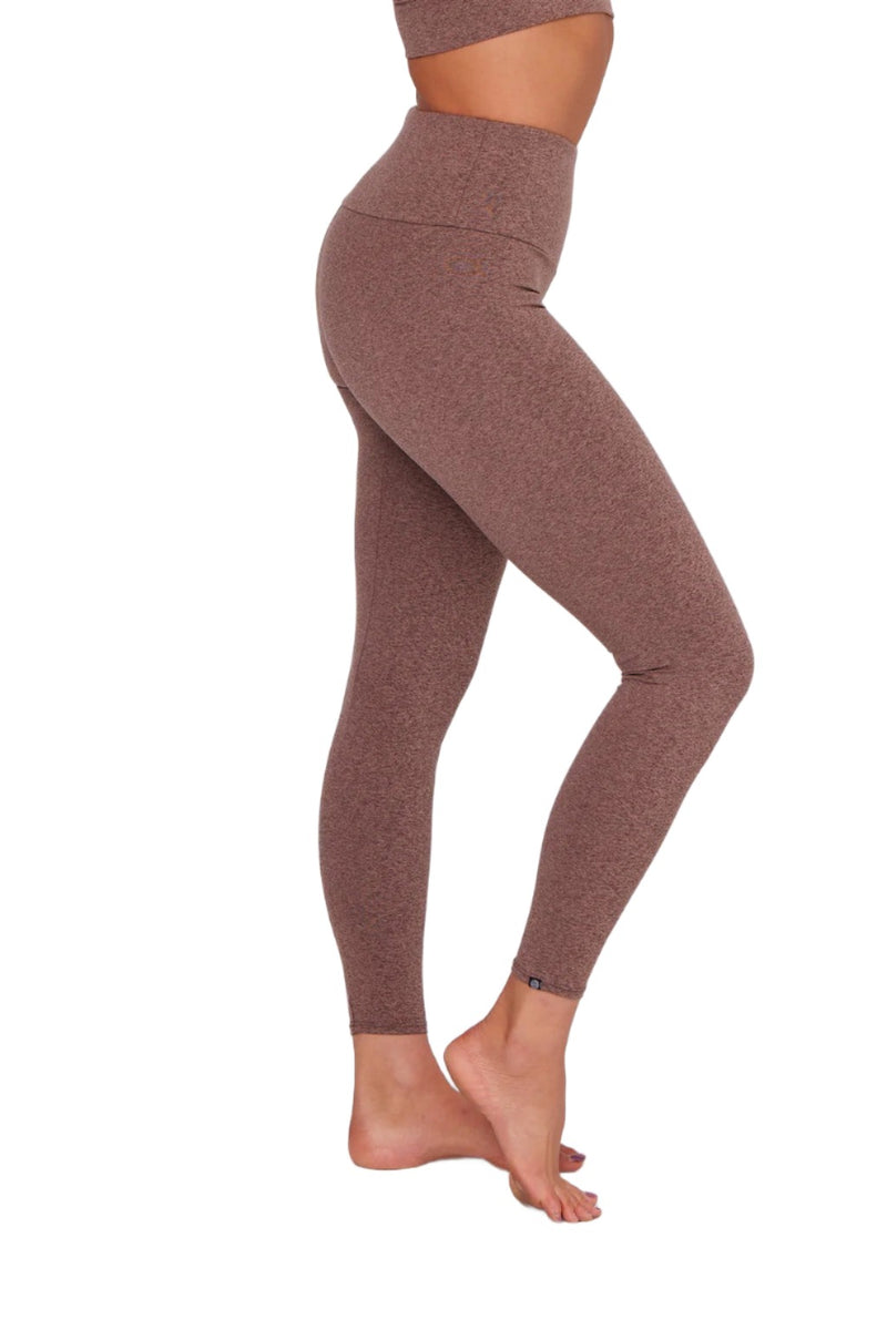 Onzie Eco Luxe Legging 2286 and Plus - Mocha - Side View