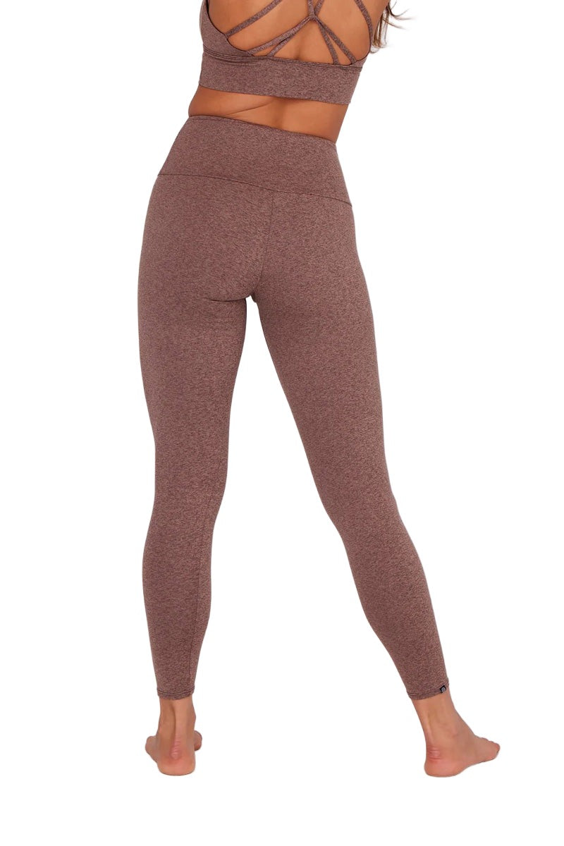 Onzie Eco Luxe Legging 2286 and Plus - Mocha - Back View
