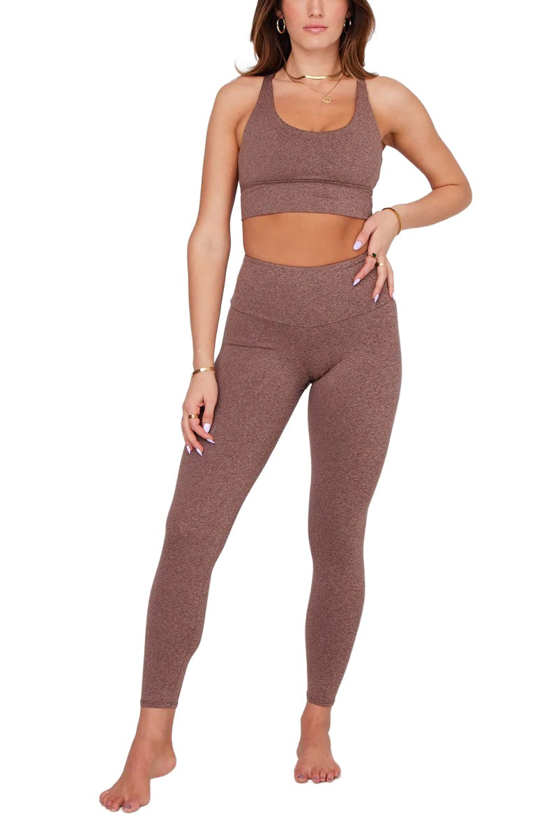 Onzie Eco Luxe Legging 2286 and Plus - Mocha - Front  Full View