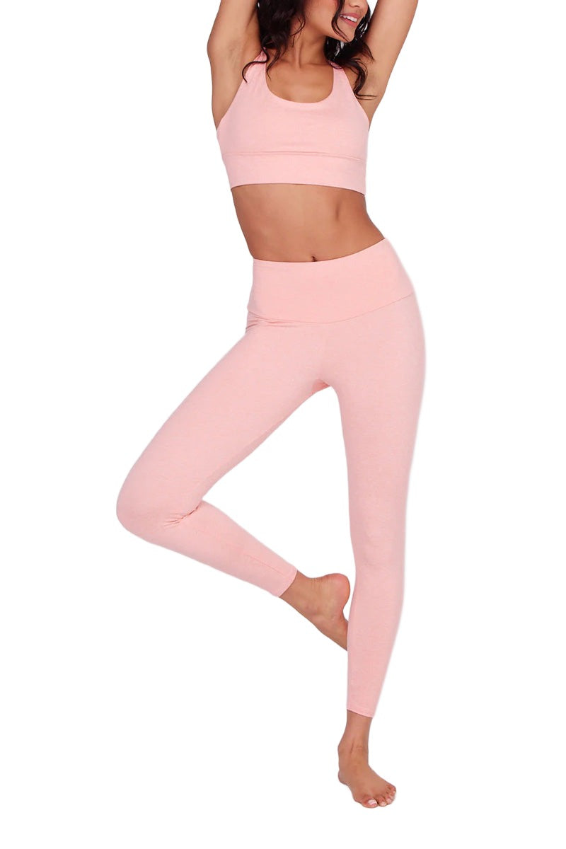 Onzie Eco Luxe Legging 2286 and Plus - Peach Quartz - Full View