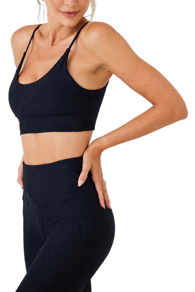 Onzie Flow Bra 3821 - Black Selenite - Side View