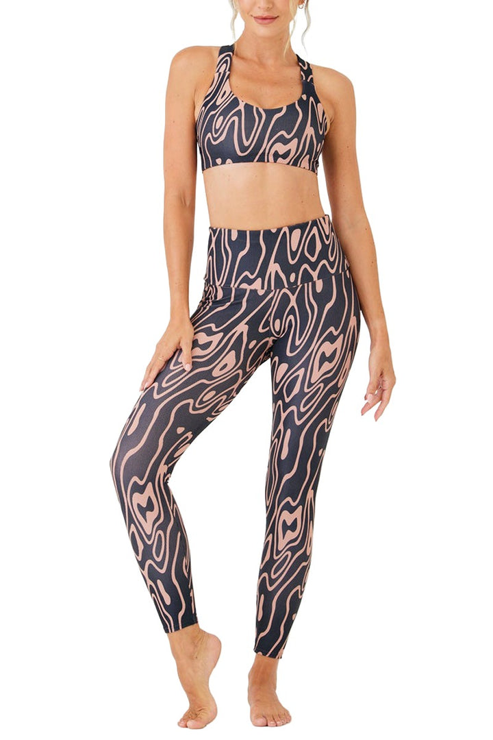 Onzie Hot Yoga Half Moon Bra 3700 - Roads - Full Front View