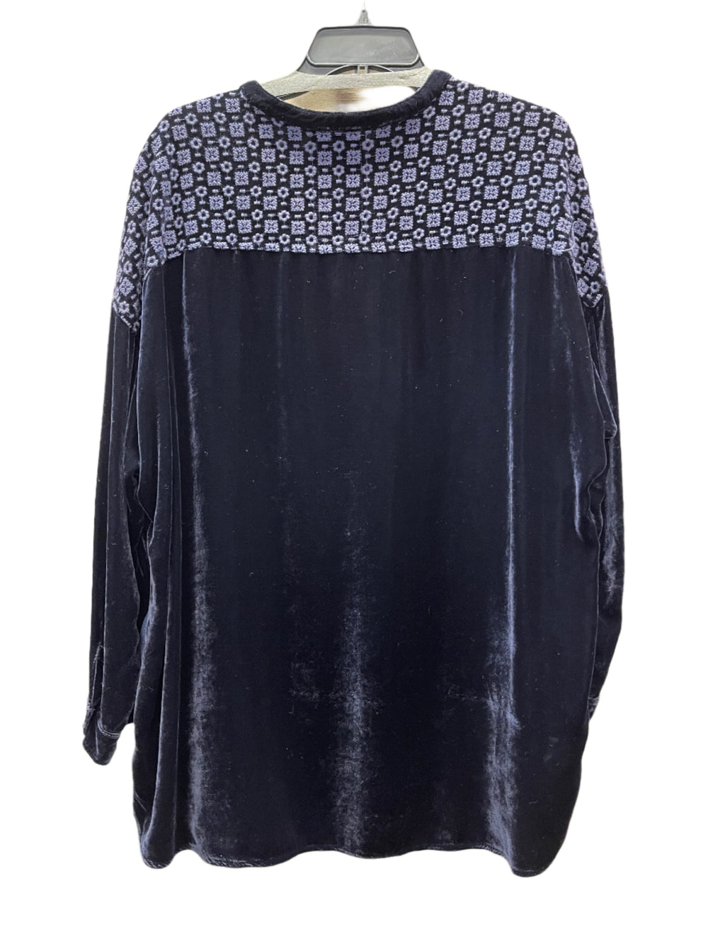 Johnny Was Halle Velvet Embroidered Blouse - Navy - Back View