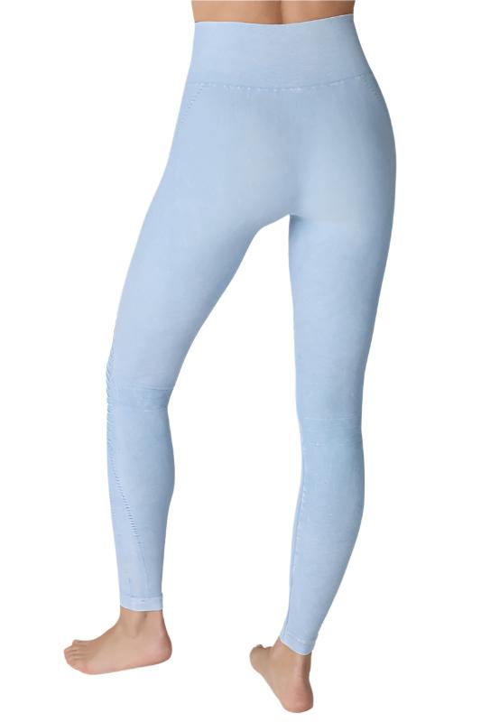 NikiBiki Seamless Leggings with Ribbed Panels - Vintage Sky - Back View