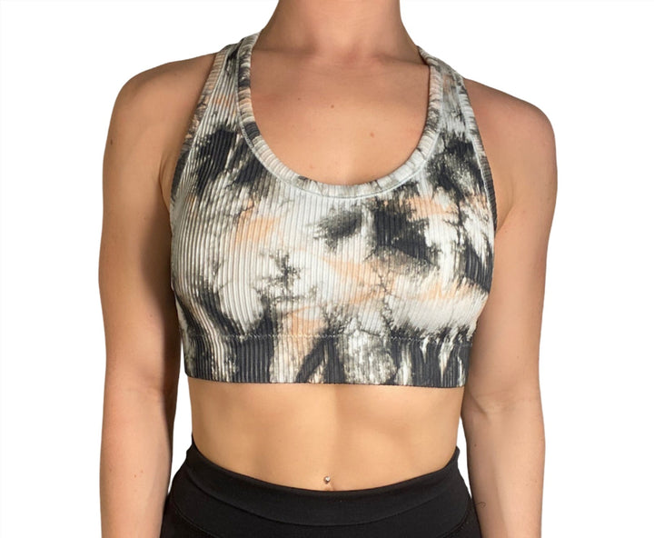 Mono B Glass Tie-Dye Seamless Ribbed Sports Bra AT3001 - front alt view 4