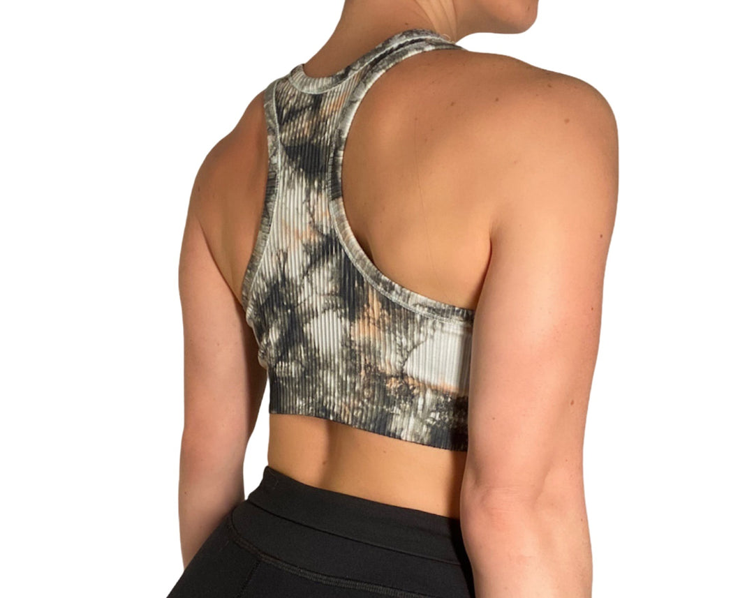 Mono B Glass Tie-Dye Seamless Ribbed Sports Bra AT3001 - rear alt view 1