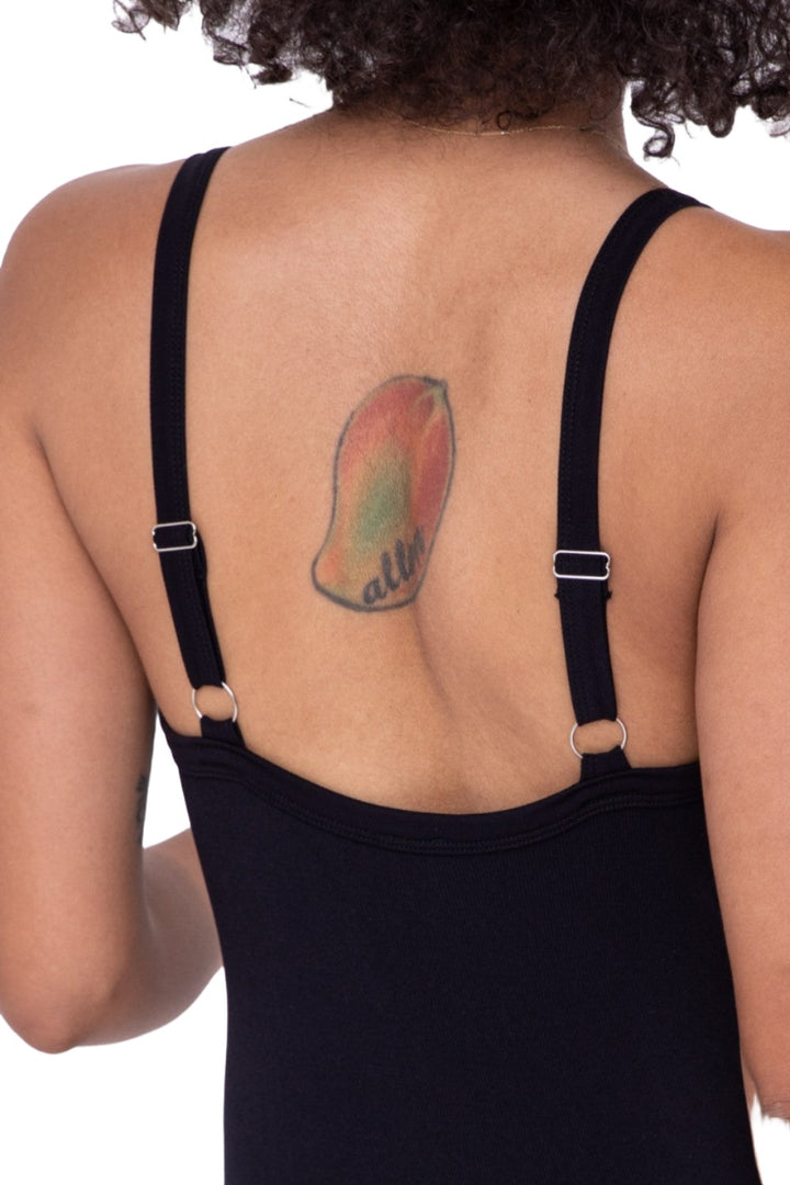 Mono B Sleeveless Micro-Ribbed Unitard KP-B0906 - Black - Rear View