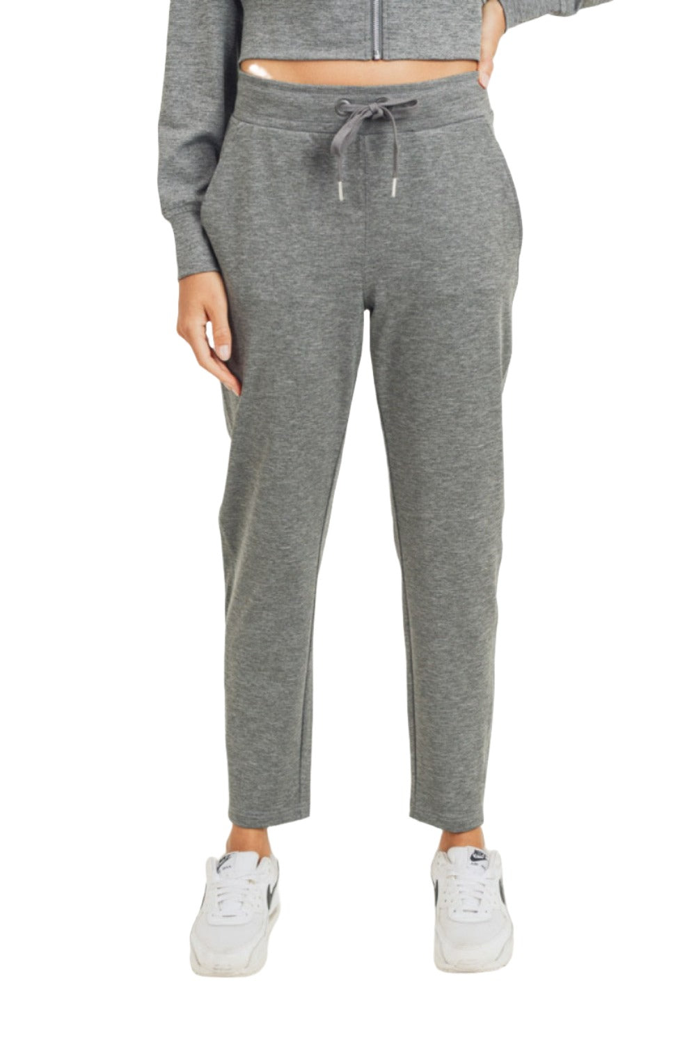 Mono B Side Paneled Jogger KP11410 - Grey - Front View