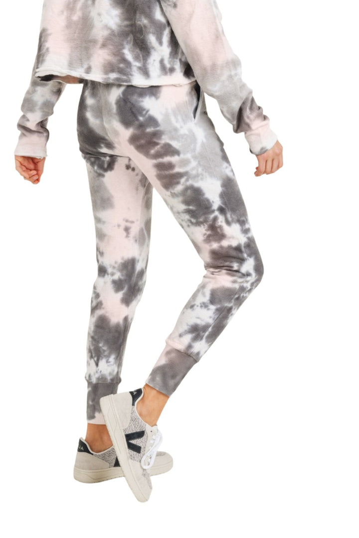 Mono B Tie Dye Jacquard Joggers KP11688 - Quinn Tie Dye   -  rear view