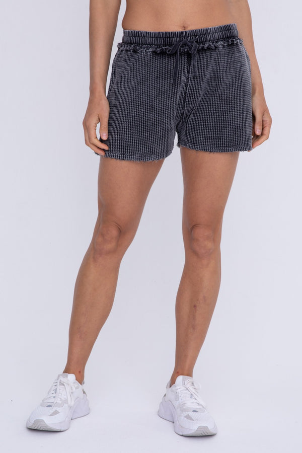 Mono B Distressed Mineral-Washed Shorts KP11893