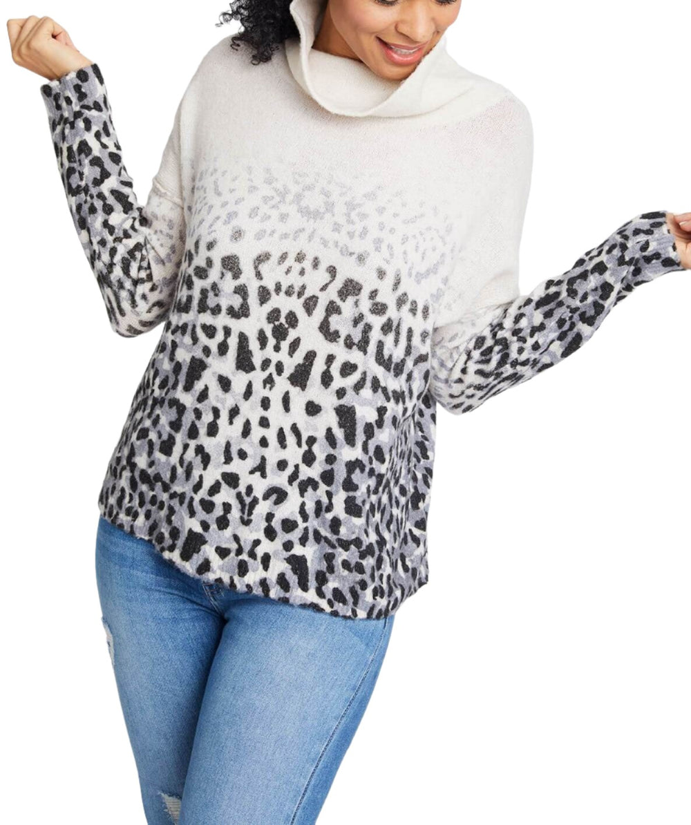 Last Chance! Vintage Havana Faded Leopard Sweater B8710 - Faded Leopard - Front View2