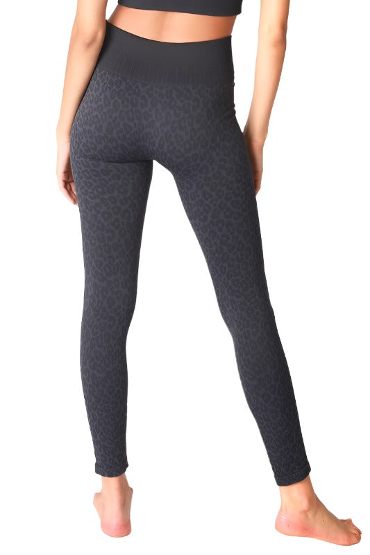 NikiBiki Leopard Seamless Legging - Ink Blue - Back View