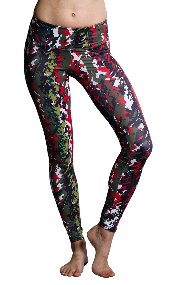 Onzie Hot Yoga Leggings 209 - Red Camo - front alt view 1