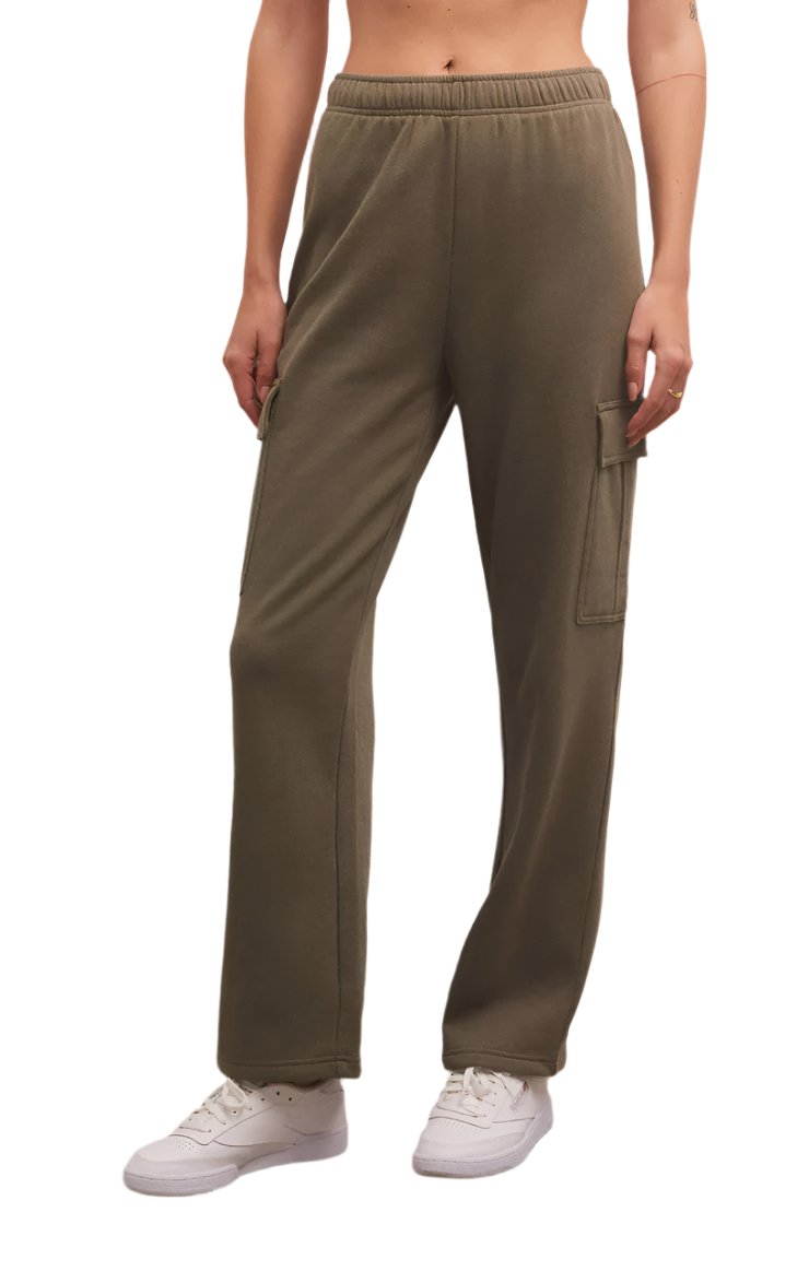 Z Supply McKenna Cargo Pant - Dusty Olive - Side View