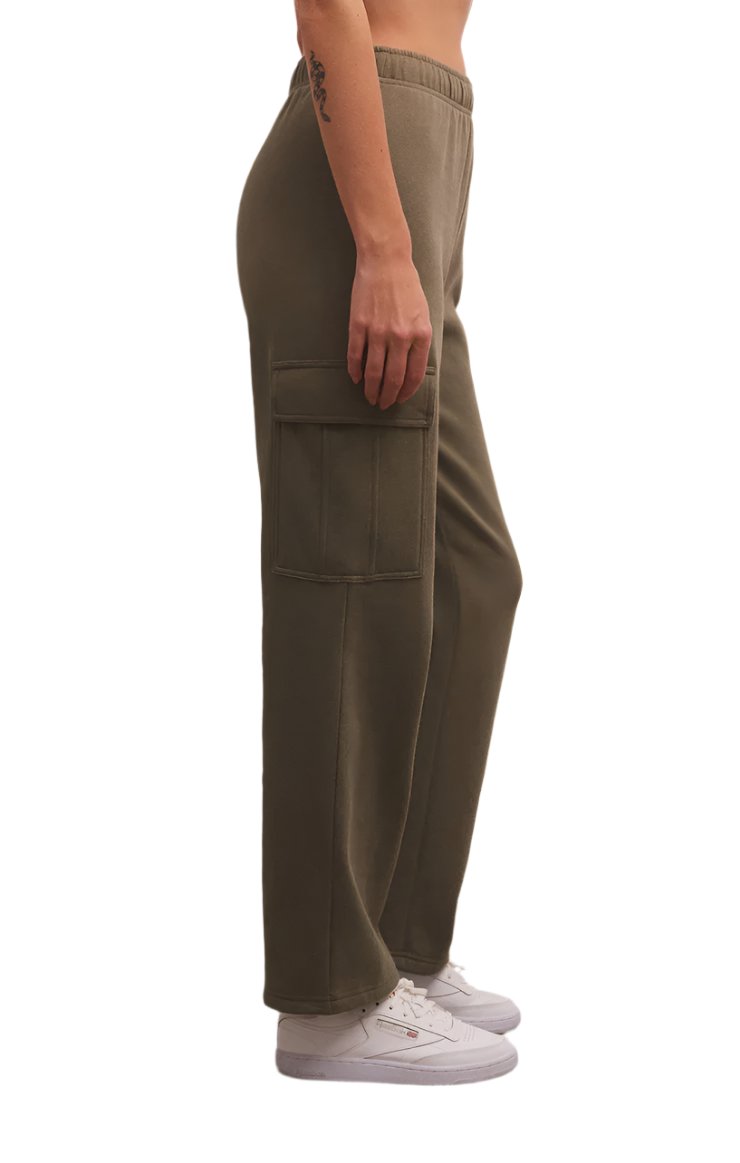 Z Supply McKenna Cargo Pant - Dusty Olive - Side View