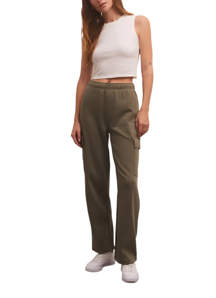 Z Supply McKenna Cargo Pant - Dusty Olive - Front View