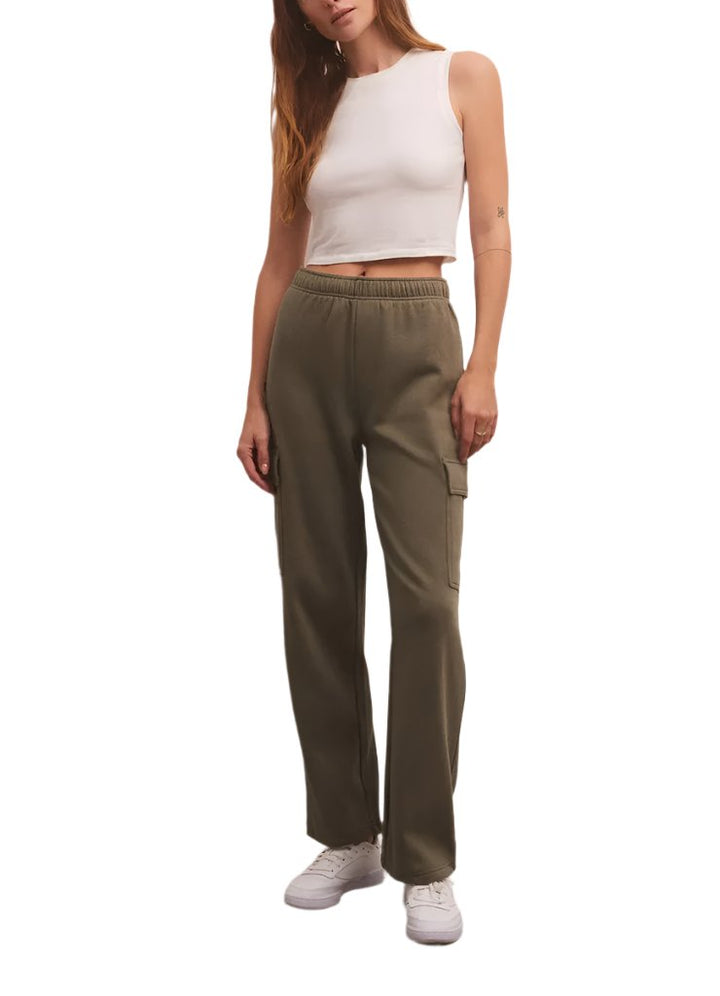 Z Supply McKenna Cargo Pant - Dusty Olive - Front View