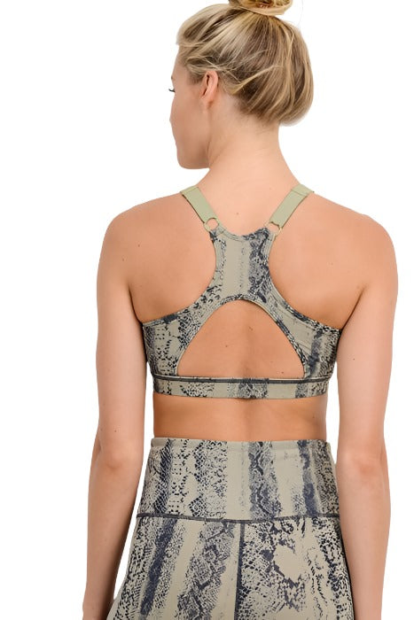 Mono B Python Print Racer Back Sports Bra AT2554 - rear view