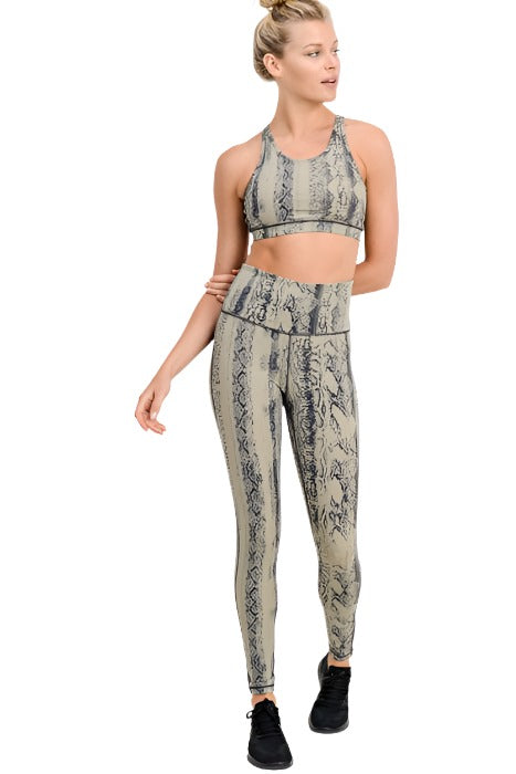 Mono B Python Print Racer Back Sports Bra AT2554 - front alt view