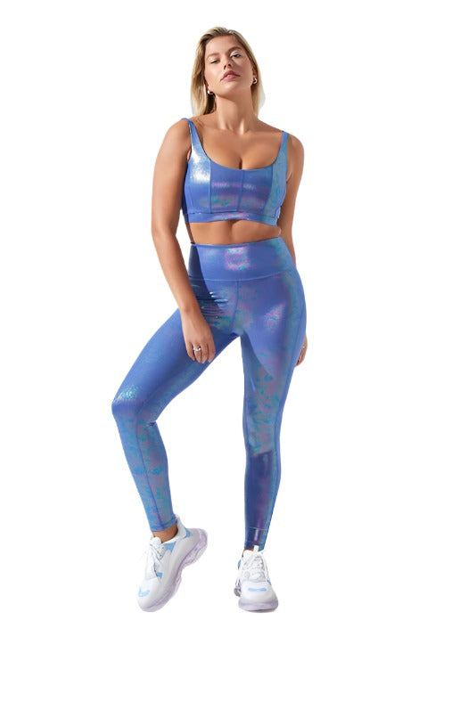 FINAL SALE! Noli Mystique Legging - Royal Holo - Front View