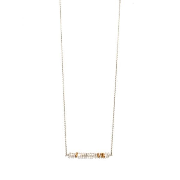 Splendid Iris Disc Necklace N6103 - Silver