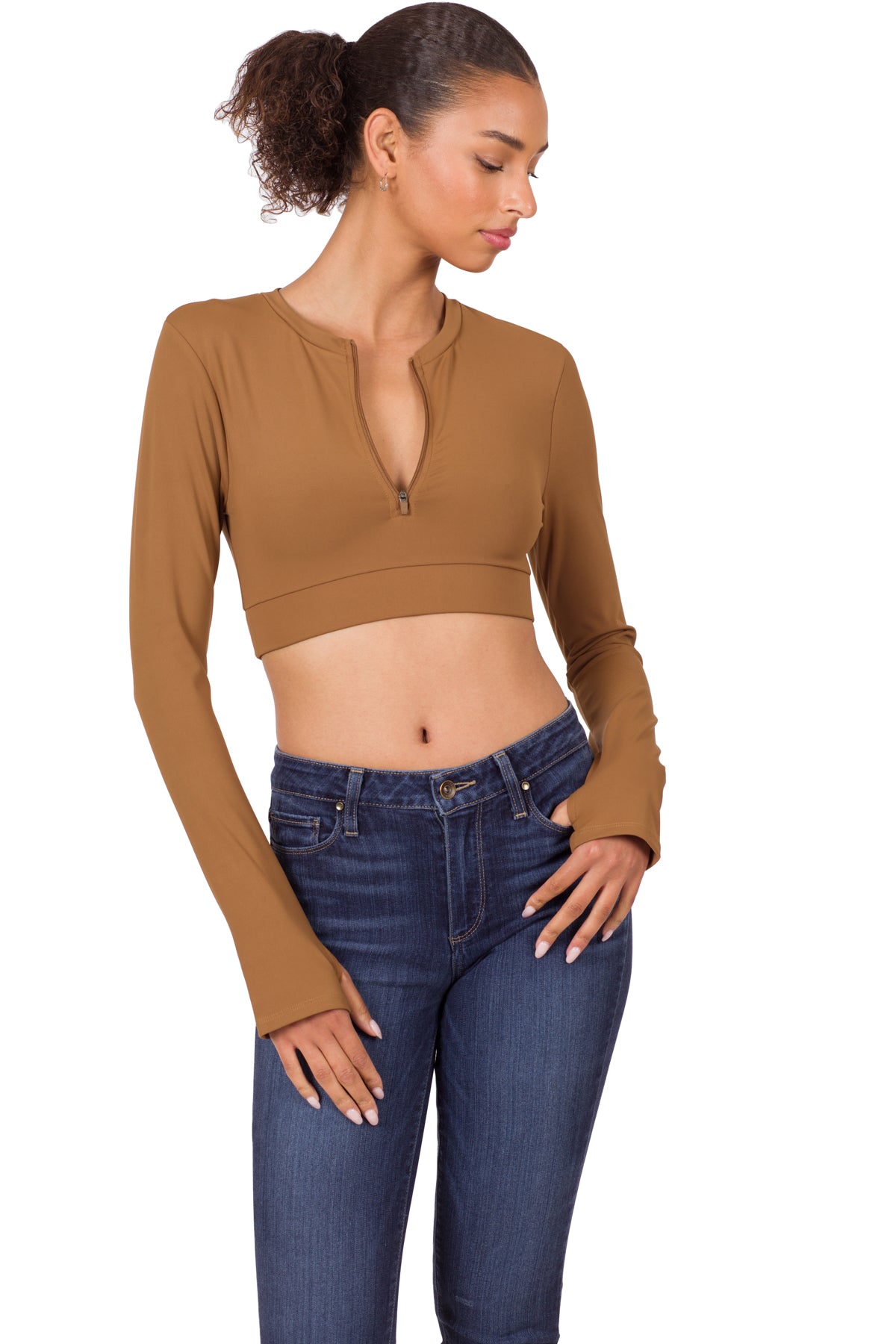 Zenana French Terry Boatneck Crop Top