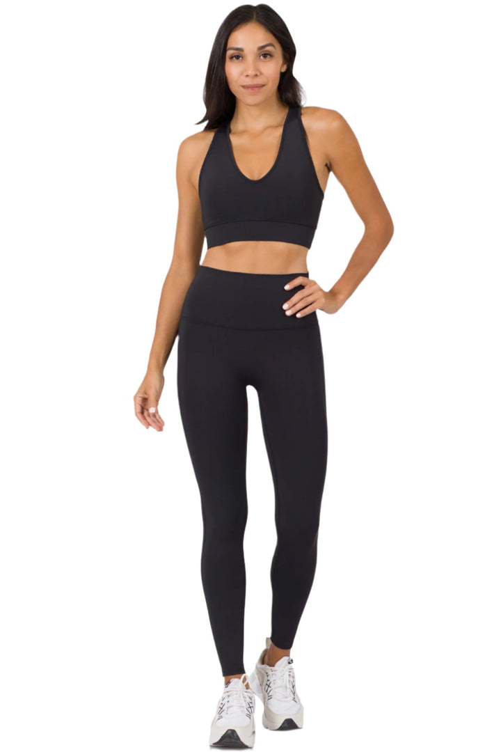 Zenana Athletic Racerback Set - Black - Front Full View
