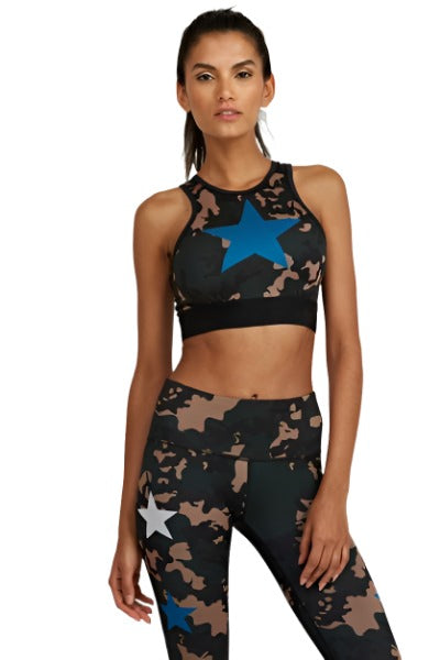 Noli Yoga Aria Bra Combat   - Green Camo  - front view