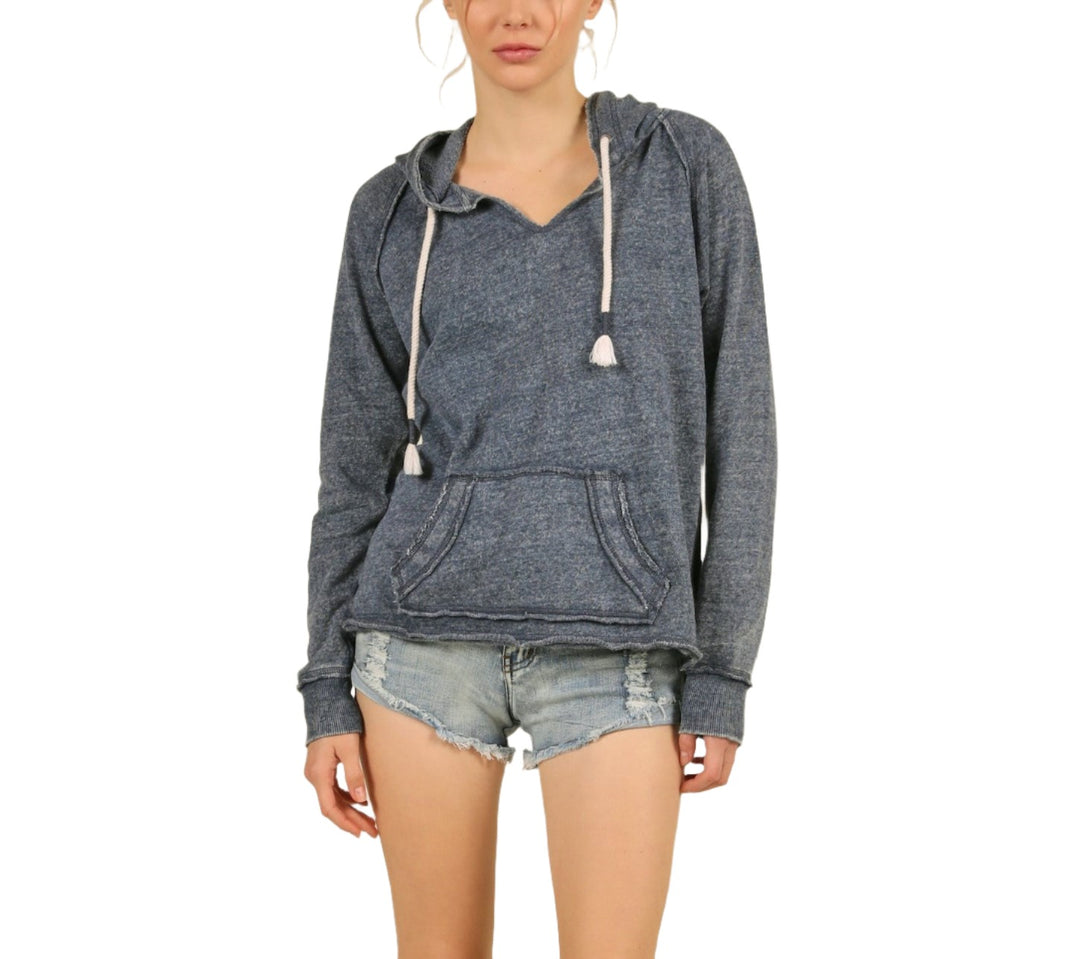 Vintage Havana/Ocean Drive BurnOut Hoodie OD1478 Deep Navy - front view