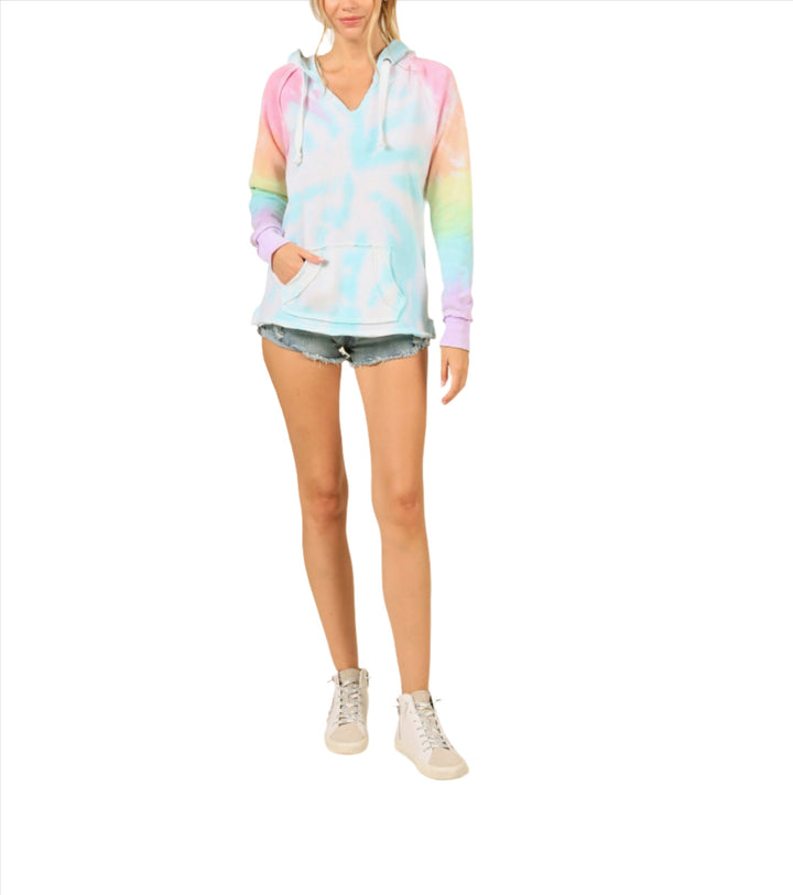 Vintage Havana/Ocean Drive Tie Dye Hoodie OD9313 Lollipop - front alt view