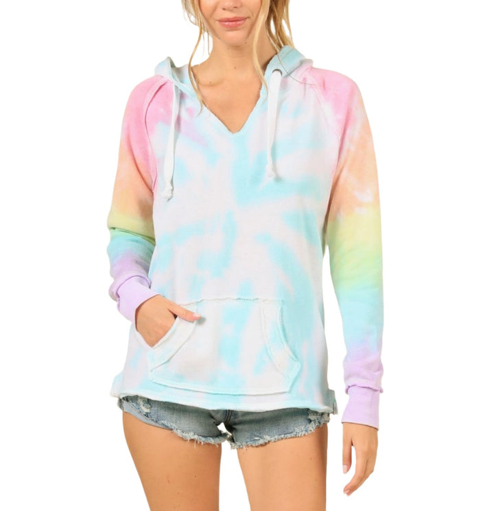 Vintage Havana/Ocean Drive Tie Dye Hoodie OD9313 Lollipop - front view