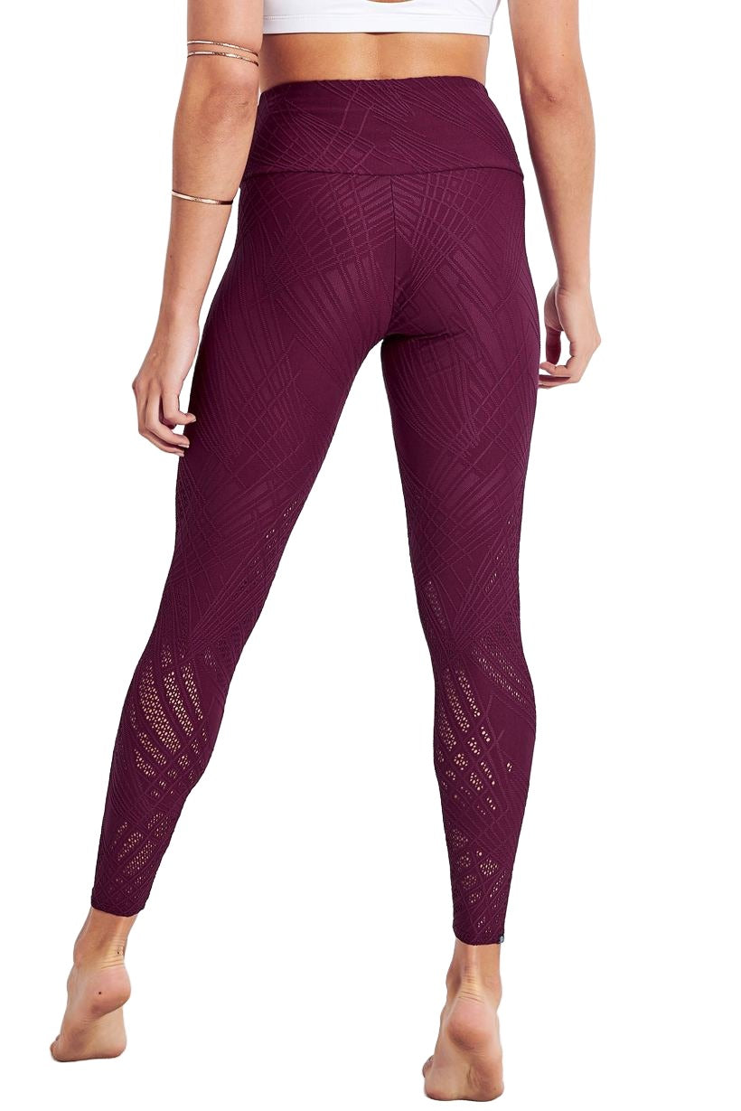 Onzie Selenite 7/8 Midi Legging 2083 - Burgundy - rear  view