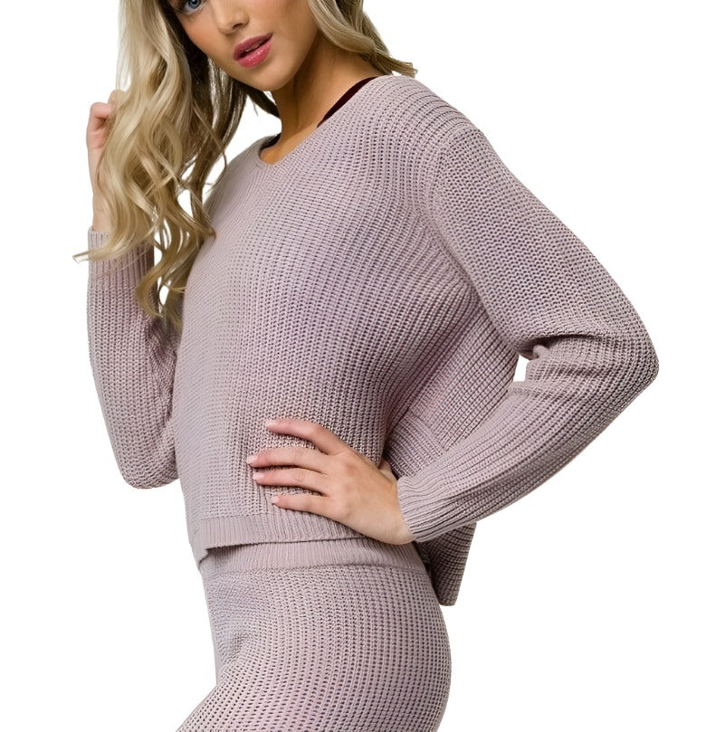 Onzie Yoga Ballet Sweater 3754 - Woodrose - side view