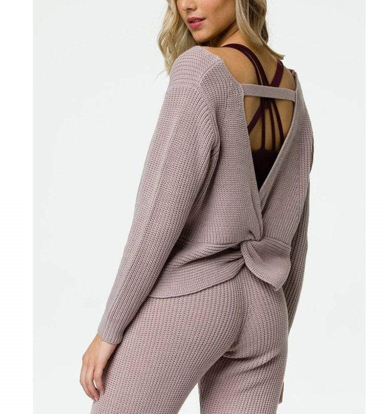 Onzie Yoga Ballet Sweater 3754 - Woodrose - rear view