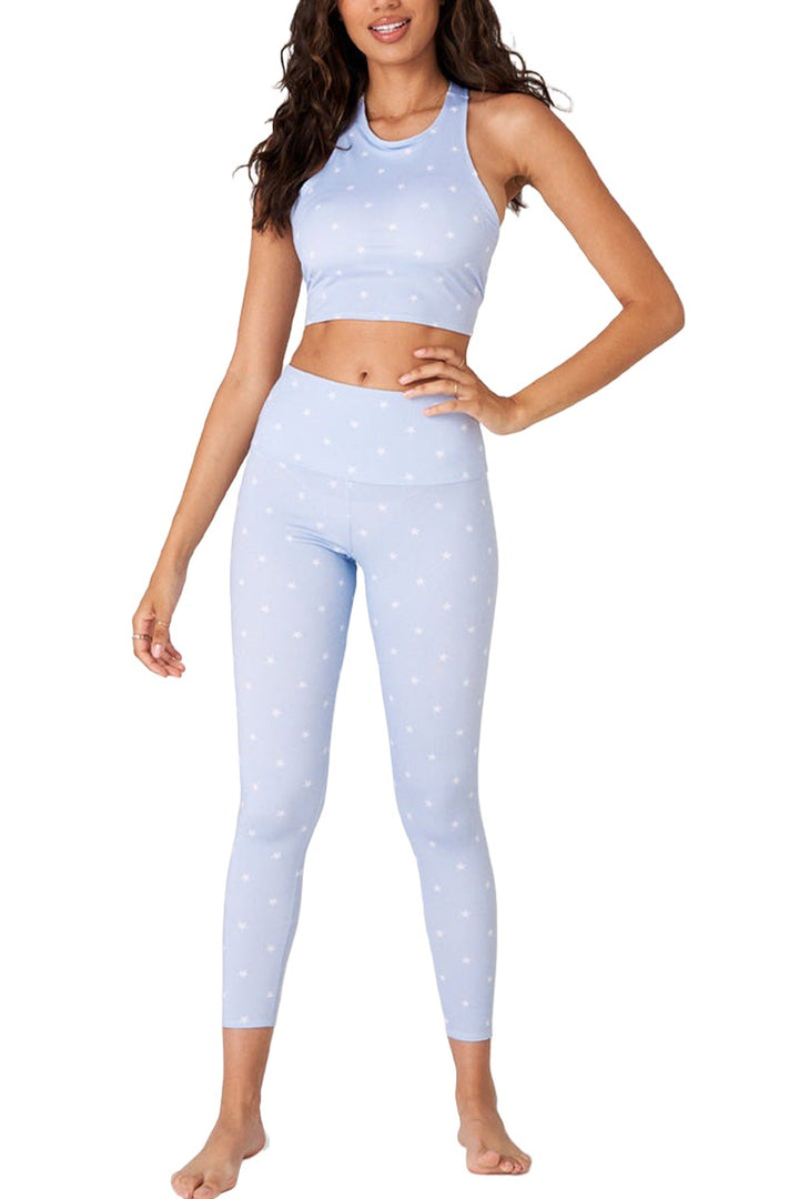 Onzie Peek-a-boo Racer Yoga Crop Top 3024 - Petite Stars - Full Front View