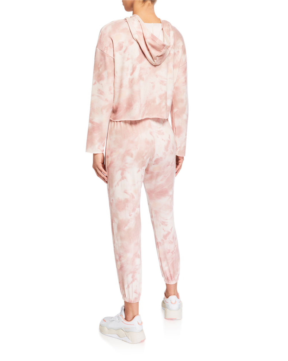 Onzie Flow Weekend Crop Hoodie 3710 - Petal Tie Dye - rear view