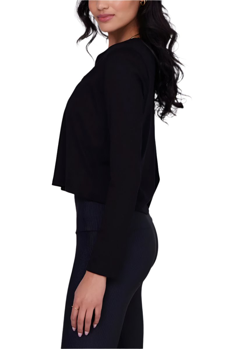 Onzie Flow Pilates Long Sleeve Top - Black - Side View