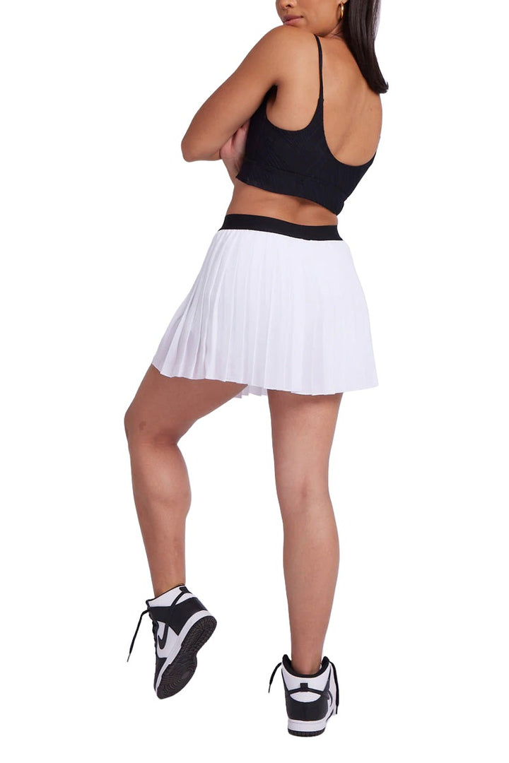 Onzie Pleated Tennis Skirt 2293 - White - Full Back View