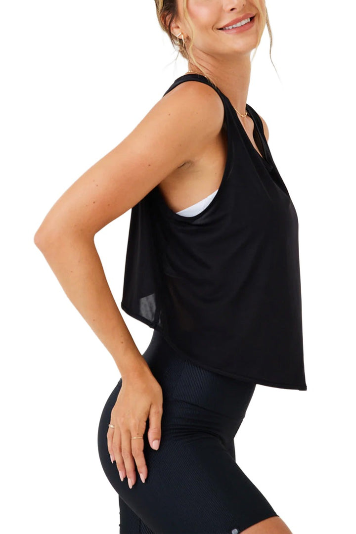 Onzie Flow Runners Tank 3828 - Black - Side View