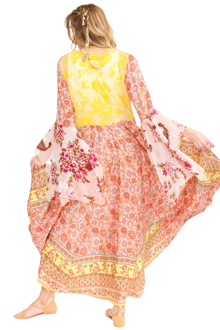 Aratta Silent Journey Roses Kimono - Roses - Back Full View