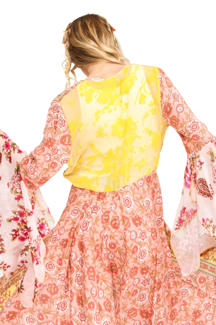 Aratta Silent Journey Roses Kimono - Roses - Back View