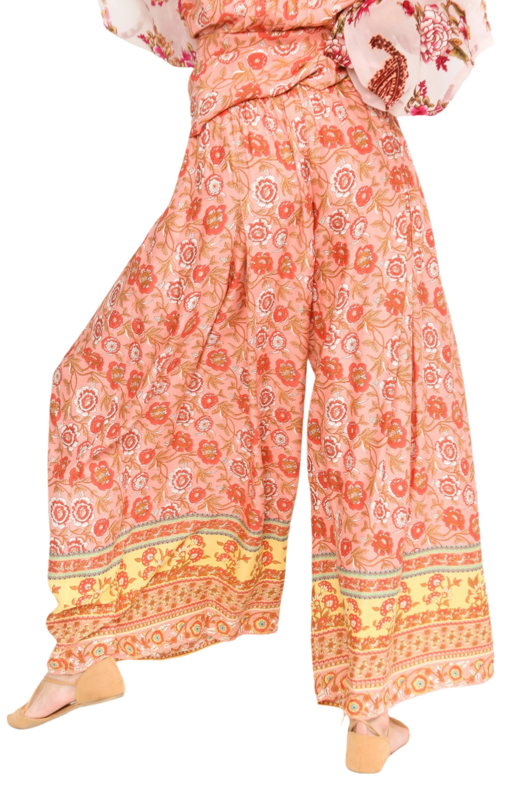 Aratta Silent Journey Roses Palazzo Pants - Roses - Back View