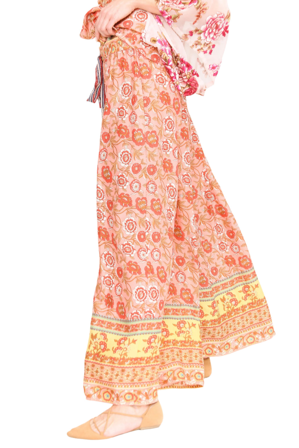 Aratta Silent Journey Roses Palazzo Pants - Roses - Side View