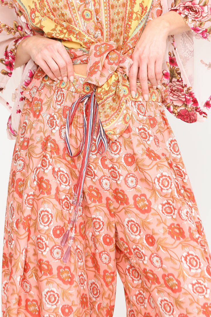 Aratta Silent Journey Roses Palazzo Pants - Roses - Rear View