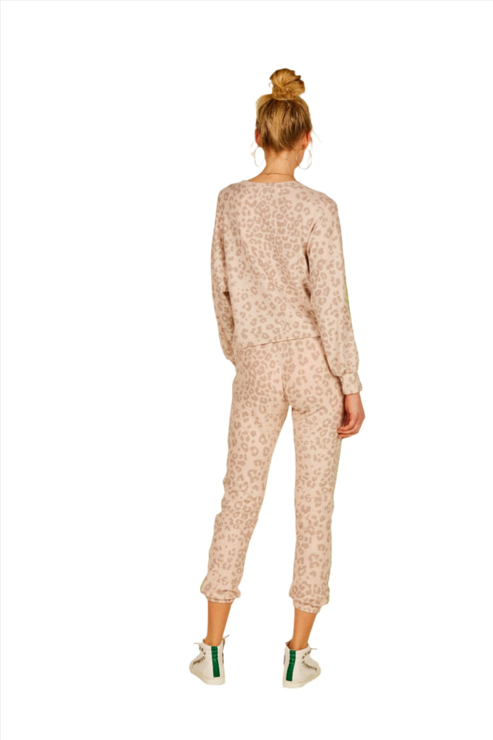 Vintage Havana Hacci Tan Leopard Crew Sweatshirt S10760 - rear view