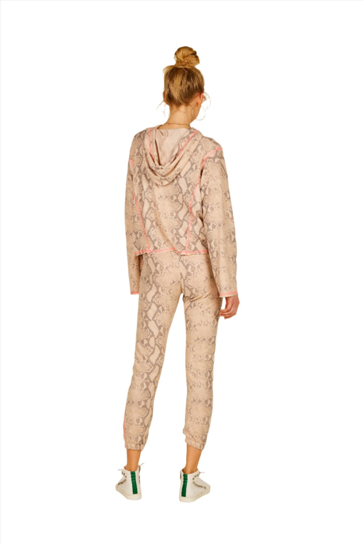 Vintage Havana Tan Snake Jogger With Pink Pop S10765 - rear alt view